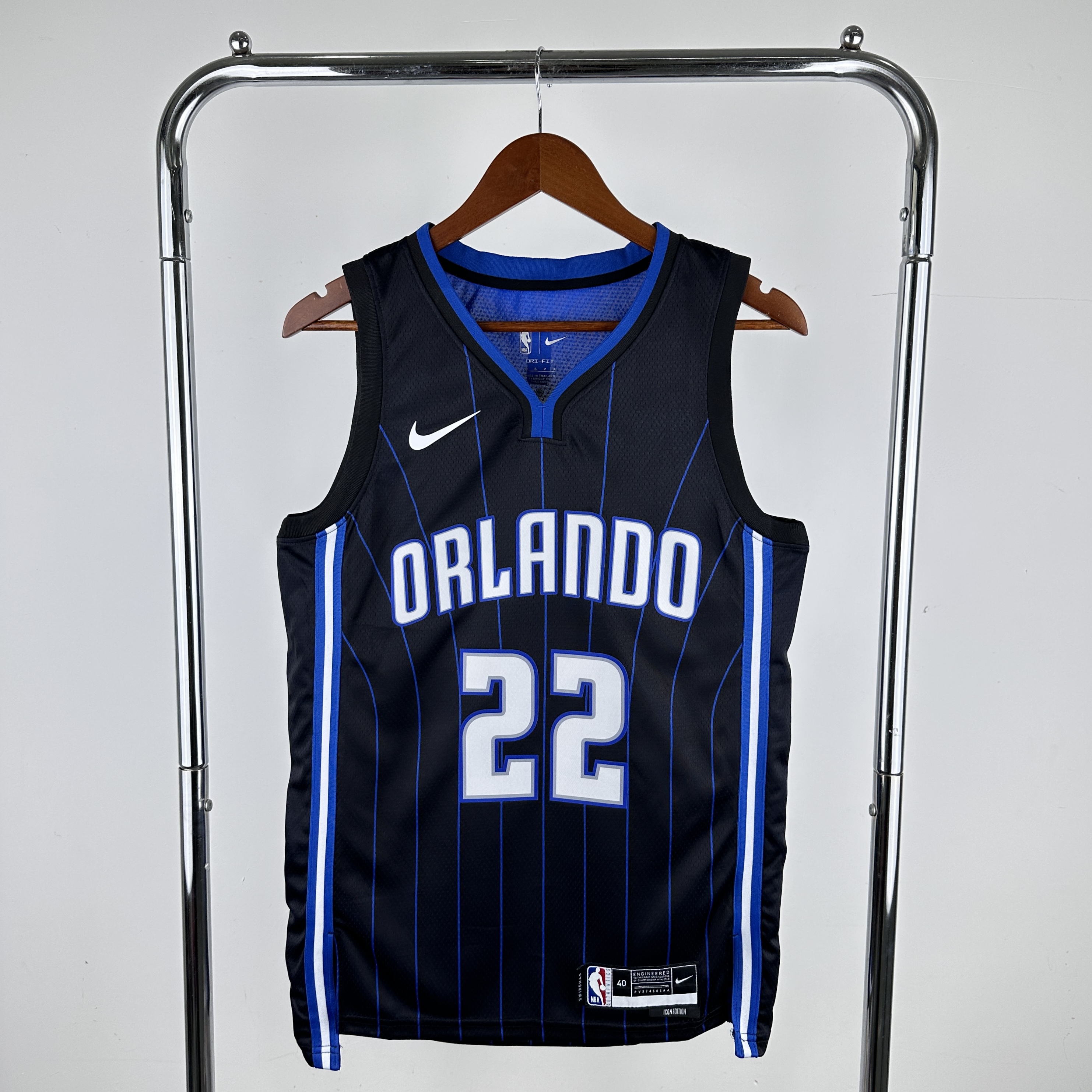 Men Orlando Magic 22 Wagner Black stripe Nike 2024 NBA Jersey